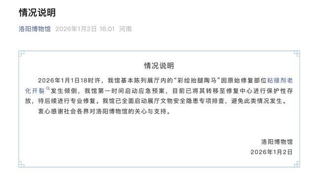 皇冠信用网平台
_唐代彩绘陶马倾倒皇冠信用网平台
,洛阳博物馆回应!